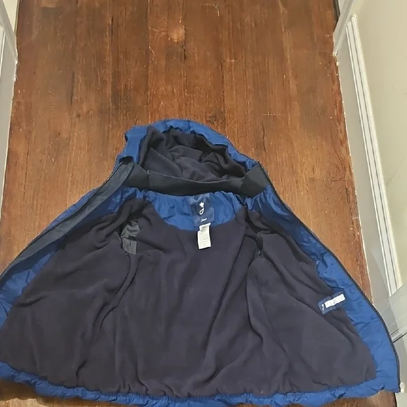 Jacadi Paris Kids Blue Full Zp Long Sleeve Hooded Puffer Jacket Size 10A